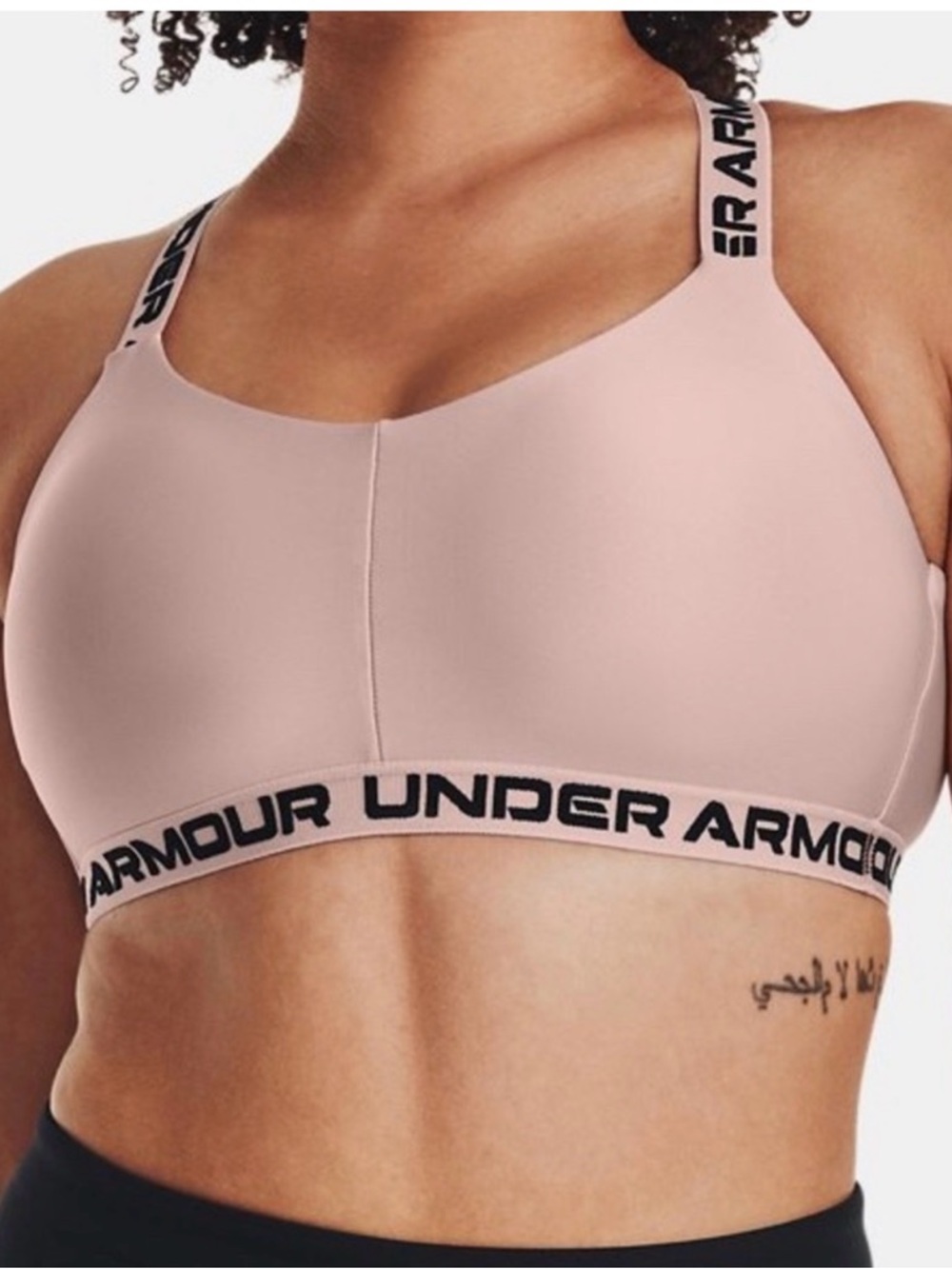 Under Armour Pink Scoop Neck Sports Bra with Branded Elastic